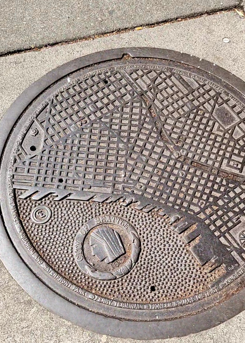 Seattle Map Hatch Cover